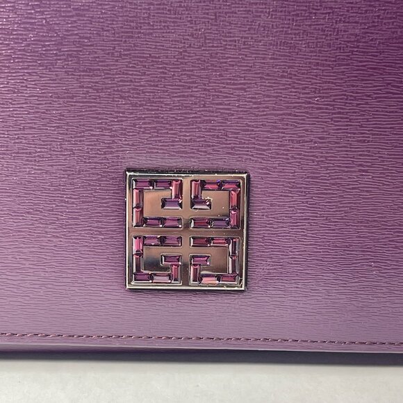 Givenchy Purple Jeweled 4G Logo Kiss Lock Long Wallet - Preowned - Picture 3 of 12